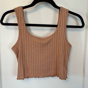 SHEIN Lettuce edge Sweater Like Cropped Tank Top